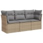 vidaXL Juego de sofás de jardín con cojines beige 3 pzas ratán PE vidaXL Juego de sofás de jardín con cojines beige 3 pzas ratán PE