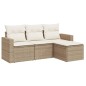 vidaXL Juego de sofás jardín con cojines 4 pzas ratán sintético beige vidaXL Juego de sofás jardín con cojines 4 pzas ratán sintético beige