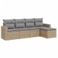 vidaXL Juego de sofás jardín con cojines 5 pzas ratán sintético beige vidaXL Juego de sofás jardín con cojines 5 pzas ratán sintético beige