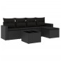 vidaXL Set de sofás de jardín 6 piezas y cojines ratán sintético negro vidaXL Set de sofás de jardín 6 piezas y cojines ratán sintético negro