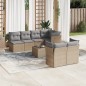 vidaXL Juego de sofás de jardín con cojines beige 8 pzas ratán PE vidaXL Juego de sofás de jardín con cojines beige 8 pzas ratán PE