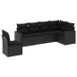 vidaXL Set de sofás de jardín 6 piezas y cojines ratán sintético negro vidaXL Set de sofás de jardín 6 piezas y cojines ratán sintético negro