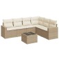 vidaXL Set sofás de jardín 7 piezas y cojines ratán sintético beige vidaXL Set sofás de jardín 7 piezas y cojines ratán sintético beige