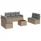 vidaXL Juego de sofás de jardín con cojines beige 8 pzas ratán PE vidaXL Juego de sofás de jardín con cojines beige 8 pzas ratán PE