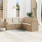 vidaXL Juego de sofás jardín con cojines 5 pzas ratán sintético beige vidaXL Juego de sofás jardín con cojines 5 pzas ratán sintético beige
