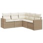 vidaXL Juego de sofás jardín con cojines 5 pzas ratán sintético beige vidaXL Juego de sofás jardín con cojines 5 pzas ratán sintético beige
