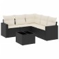 vidaXL Set de sofás de jardín 6 piezas y cojines ratán sintético negro vidaXL Set de sofás de jardín 6 piezas y cojines ratán sintético negro