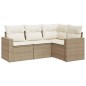 vidaXL Juego de sofás jardín con cojines 4 pzas ratán sintético beige vidaXL Juego de sofás jardín con cojines 4 pzas ratán sintético beige