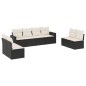 vidaXL Set de sofás de jardín 8 piezas y cojines ratán sintético negro vidaXL Set de sofás de jardín 8 piezas y cojines ratán sintético negro