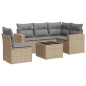 vidaXL Juego de sofás jardín con cojines 6 pzas ratán sintético beige vidaXL Juego de sofás jardín con cojines 6 pzas ratán sintético beige