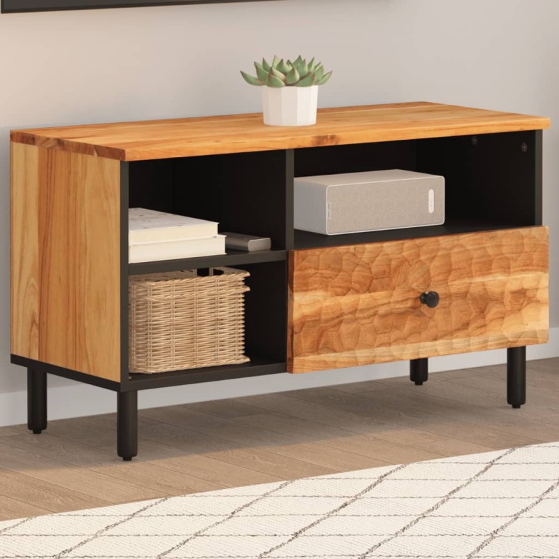 vidaXL Mueble de TV madera maciza de acacia 80x33x46 cm