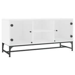 vidaXL Mueble de TV con puertas de vidrio blanco 102x37x50 cm