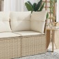 vidaXL Sillón de esquina de jardín con cojines ratán sintético beige vidaXL Sillón de esquina de jardín con cojines ratán sintético beige