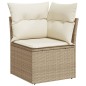 vidaXL Sillón de esquina de jardín con cojines ratán sintético beige vidaXL Sillón de esquina de jardín con cojines ratán sintético beige