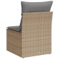 vidaXL Sofá de jardín sin reposabrazos con cojines ratán PE beige vidaXL Sofá de jardín sin reposabrazos con cojines ratán PE beige