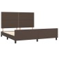 vidaXL Estructura de cama cabecero cuero sintético marrón 180x200 cm