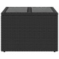 vidaXL Mesa de jardín superficie de vidrio ratán PE negro 55x55x37 cm vidaXL Mesa de jardín superficie de vidrio ratán PE negro 55x55x37 cm
