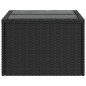 vidaXL Mesa de jardín superficie de vidrio ratán PE negro 55x55x37 cm vidaXL Mesa de jardín superficie de vidrio ratán PE negro 55x55x37 cm