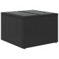vidaXL Mesa de jardín superficie de vidrio ratán PE negro 55x55x37 cm vidaXL Mesa de jardín superficie de vidrio ratán PE negro 55x55x37 cm