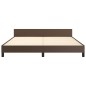 vidaXL Estructura de cama cabecero cuero sintético marrón 180x200 cm