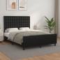 vidaXL Estructura de cama con cabecero cuero sintético negro 140x200cm