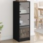 vidaXL Aparador con puertas de vidrio negro 35x37x109 cm