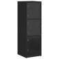 vidaXL Aparador con puertas de vidrio negro 35x37x109 cm
