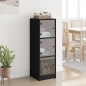 vidaXL Aparador con puertas de vidrio negro 35x37x109 cm