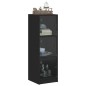vidaXL Aparador con puertas de vidrio negro 35x37x109 cm
