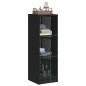 vidaXL Aparador con puertas de vidrio negro 35x37x109 cm