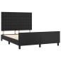 vidaXL Estructura de cama con cabecero cuero sintético negro 140x200cm