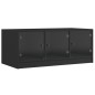 vidaXL Mesa de centro con puertas de vidrio negra 102x50x42 cm vidaXL Mesa de centro con puertas de vidrio negra 102x50x42 cm
