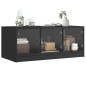 vidaXL Mesa de centro con puertas de vidrio negra 102x50x42 cm vidaXL Mesa de centro con puertas de vidrio negra 102x50x42 cm