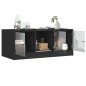 vidaXL Mesa de centro con puertas de vidrio negra 102x50x42 cm vidaXL Mesa de centro con puertas de vidrio negra 102x50x42 cm