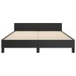vidaXL Estructura de cama con cabecero cuero sintético negro 140x200cm