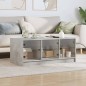 vidaXL Mesa de centro con puertas de vidrio grs hormigón 102x50x42 cm vidaXL Mesa de centro con puertas de vidrio grs hormigón 102x50x42 cm
