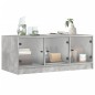 vidaXL Mesa de centro con puertas de vidrio grs hormigón 102x50x42 cm vidaXL Mesa de centro con puertas de vidrio grs hormigón 102x50x42 cm