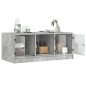 vidaXL Mesa de centro con puertas de vidrio grs hormigón 102x50x42 cm vidaXL Mesa de centro con puertas de vidrio grs hormigón 102x50x42 cm