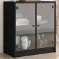 vidaXL Armario auxiliar con puertas de vidrio negro 68x37x75,5 cm vidaXL Armario auxiliar con puertas de vidrio negro 68x37x75,5 cm