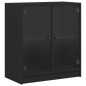 vidaXL Armario auxiliar con puertas de vidrio negro 68x37x75,5 cm vidaXL Armario auxiliar con puertas de vidrio negro 68x37x75,5 cm