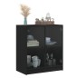 vidaXL Armario auxiliar con puertas de vidrio negro 68x37x75,5 cm vidaXL Armario auxiliar con puertas de vidrio negro 68x37x75,5 cm