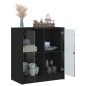 vidaXL Armario auxiliar con puertas de vidrio negro 68x37x75,5 cm vidaXL Armario auxiliar con puertas de vidrio negro 68x37x75,5 cm