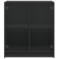 vidaXL Armario auxiliar con puertas de vidrio negro 68x37x75,5 cm vidaXL Armario auxiliar con puertas de vidrio negro 68x37x75,5 cm