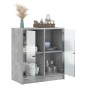 vidaXL Armario auxiliar puertas de vidrio gris hormigón 68x37x75,5 cm