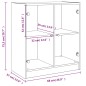 vidaXL Armario auxiliar puertas de vidrio gris hormigón 68x37x75,5 cm