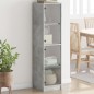 vidaXL Aparador con puertas de vidrio gris hormigón 35x37x142 cm vidaXL Aparador con puertas de vidrio gris hormigón 35x37x142 cm
