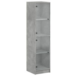 vidaXL Aparador con puertas de vidrio gris hormigón 35x37x142 cm