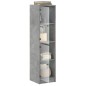 vidaXL Aparador con puertas de vidrio gris hormigón 35x37x142 cm vidaXL Aparador con puertas de vidrio gris hormigón 35x37x142 cm