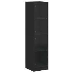 vidaXL Aparador con puertas de vidrio negro 35x37x142 cm