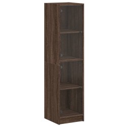 vidaXL Aparador con puertas de vidrio marrón roble 35x37x142 cm